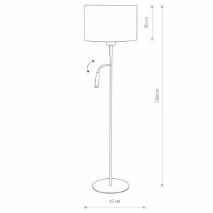 Cheap Nowodvorski Lighting Lampe sur pied Hotel Plus avec liseuse, blanc