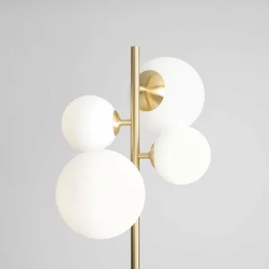 Discount ALDEX Lampe sur pied Joel, laiton/blanche, à 4 lampes