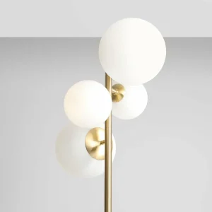 Discount ALDEX Lampe sur pied Joel, laiton/blanche, à 4 lampes