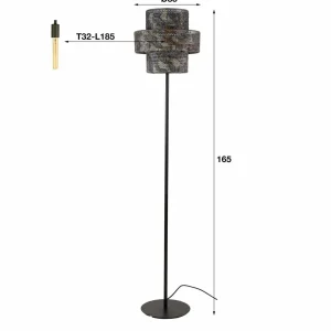 Flash Sale Zijlstra Lampe sur pied Lantern, noir/bruni, hauteur 165 cm, métal