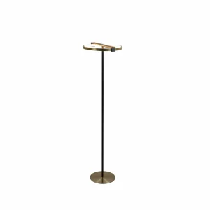 Outlet Searchlight Lampe sur pied LED Aerial, laiton/noir, acier, silicone