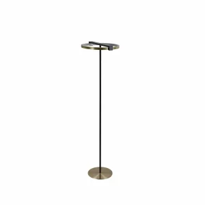 Outlet Searchlight Lampe sur pied LED Aerial, laiton/noir, acier, silicone