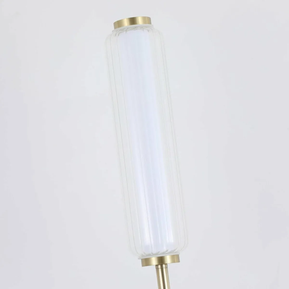 New Searchlight Lampe sur pied LED Mod, couleur laiton, intensité variable sur 3 niveaux, acier