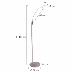 Online Steinhauer Lampe sur pied LED Zenith, sans liseuse LED, CCT, métal, acier