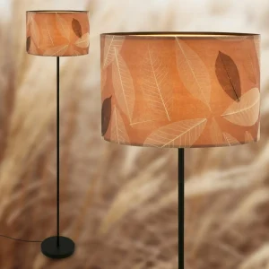 Cheap Briloner Lampe sur pied Mata, brun, métal, tissu, E27