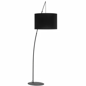 Fashion TK Lighting Lampe sur pied Moby Black, tissu