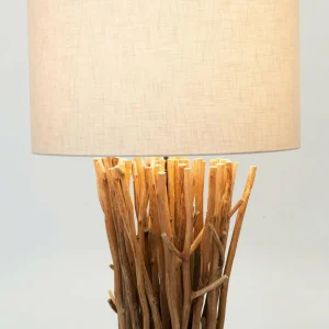 Online Holländer Lampe sur pied Palmaria, couleur bois/beige, hauteur 177 cm, bois