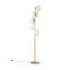 Shop Eco-Light Lampe sur pied Ripple, doré/opale, à 5 lampes