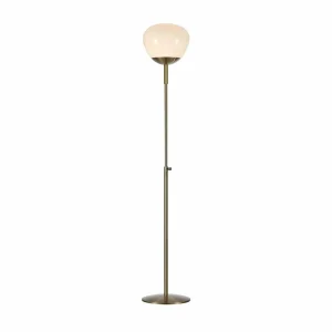 Hot Markslöjd Lampe sur pied Rise, laiton antique, fer, verre, hauteur 150 cm