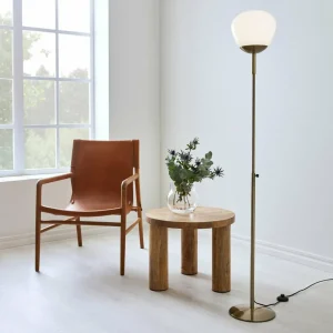 Hot Markslöjd Lampe sur pied Rise, laiton antique, fer, verre, hauteur 150 cm
