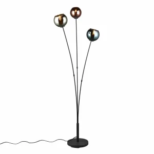Store Reality Leuchten Lampe sur pied Sheldon avec trois abat-jour verre