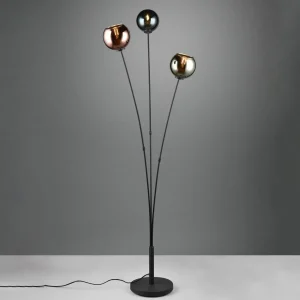 Store Reality Leuchten Lampe sur pied Sheldon avec trois abat-jour verre