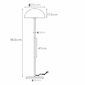 Best Lucide Lampe sur pied Siemon en acier, Ø 35 cm verte
