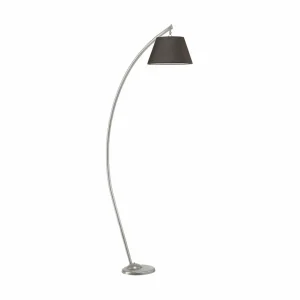 Hot ONLI Lampe sur pied Sinea, argent/noir, hauteur 110cm, fer, textile