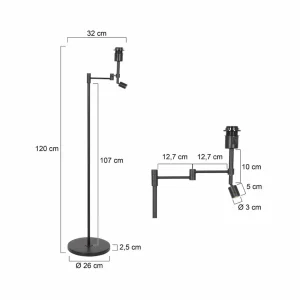 Discount Steinhauer Lampe sur pied Stang, liseuse LED, tressage noir/naturel
