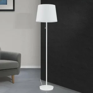 Hot ORION Lampe sur pied textile Ludwig, blanc