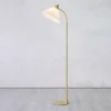 Shop Markslöjd Lampe sur pied textile Mira, laiton