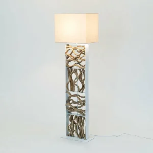 Flash Sale Holländer Lampe sur pied Tremiti, couleur bois/beige, hauteur 160 cm, bois