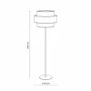 Sale TK Lighting Lampe sur pied Trio, abat-jour en jute, orange/brun naturel/pétrole