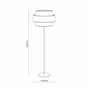 Sale TK Lighting Lampe sur pied Trio, abat-jour en jute, orange/brun naturel/pétrole