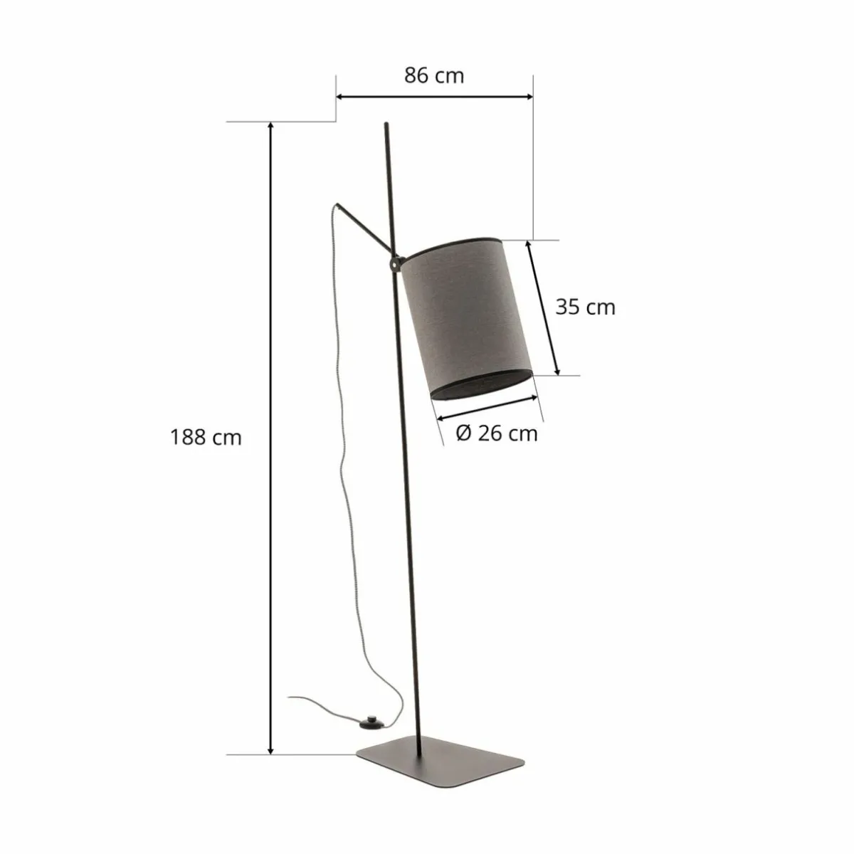 lampe_sur_pied_zelda_avec_abatjour_textile_rond_gris_6.webp Best Sale Nowodvorski Lighting Lampe sur pied Zelda avec abat-jour textile rond gris