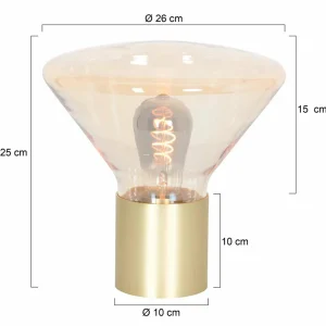 Store Steinhauer Lampe table Ambiance abat-jour verre laiton/ambre