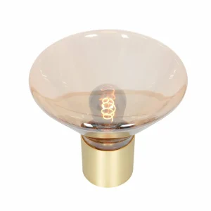 Store Steinhauer Lampe table Ambiance abat-jour verre laiton/ambre