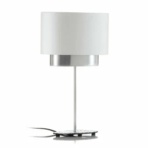 Store Holländer Lampe table Mattia ovale, double, blanche/argentée