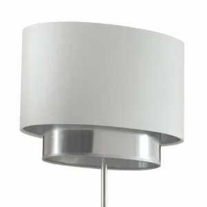 Store Holländer Lampe table Mattia ovale, double, blanche/argentée