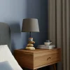Cheap ONLI Lampe Vera, abat-jour tissu et décor pierre, 38 cm