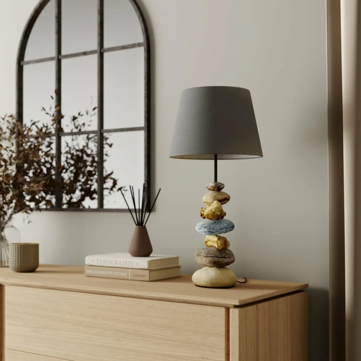 lampe_vera_abatjour_tissu_et_dcor_pierre_cm_0.webp Cheap ONLI Lampe Vera, abat-jour tissu et décor pierre, 55 cm