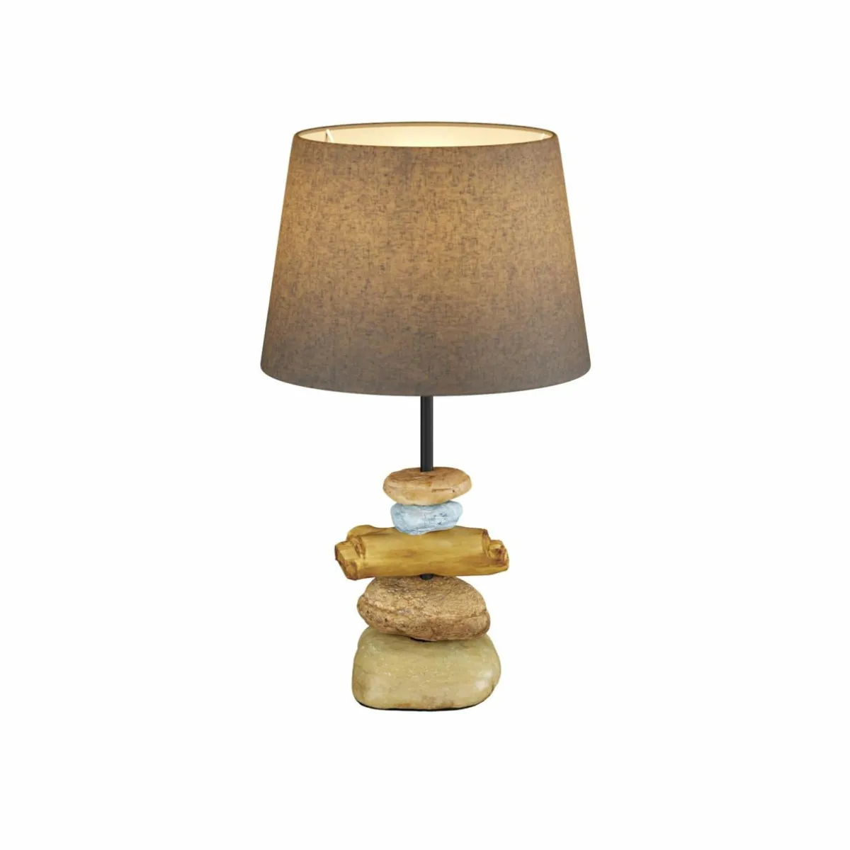 Cheap ONLI Lampe Vera, abat-jour tissu et décor pierre, 38 cm