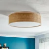 Sale Eko-Light Leano plafonnier beige rond, en rotin