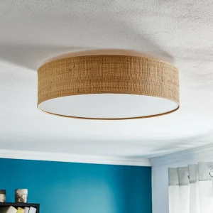 Sale Eko-Light Leano plafonnier beige rond, en rotin