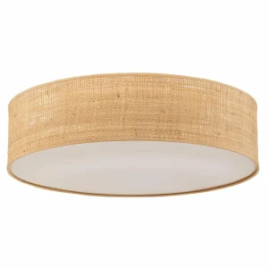 Sale Eko-Light Leano plafonnier beige rond, en rotin