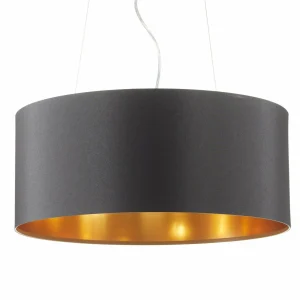 Discount EGLO Lecio - suspension textile noire-dorée
