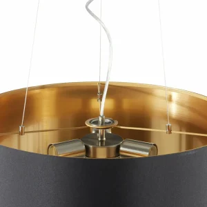 Discount EGLO Lecio - suspension textile noire-dorée
