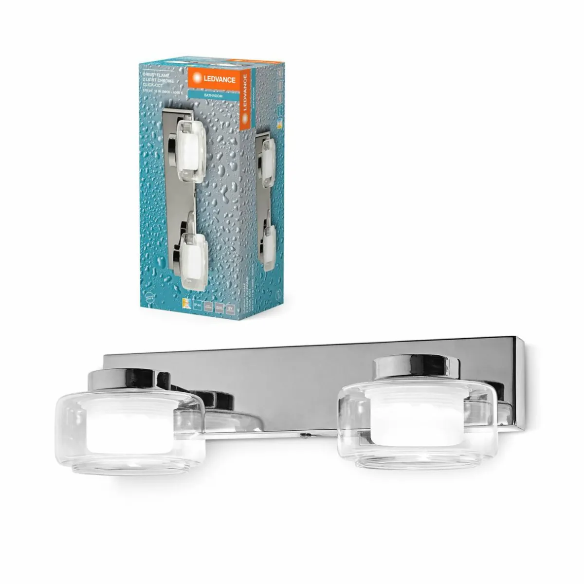 ledvance_applique_murale_led_orbis_flame___lampes_chrome_ip_1.webp Outlet LEDVANCE Applique murale LED Orbis Flame, à 2 lampes, chrome, IP44