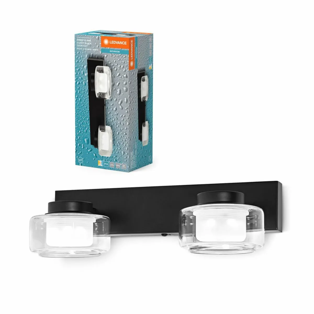 ledvance_applique_murale_led_orbis_flame___lampes_noir_ip_1.webp Best Sale LEDVANCE Applique murale LED Orbis Flame, à 2 lampes, noir, IP44