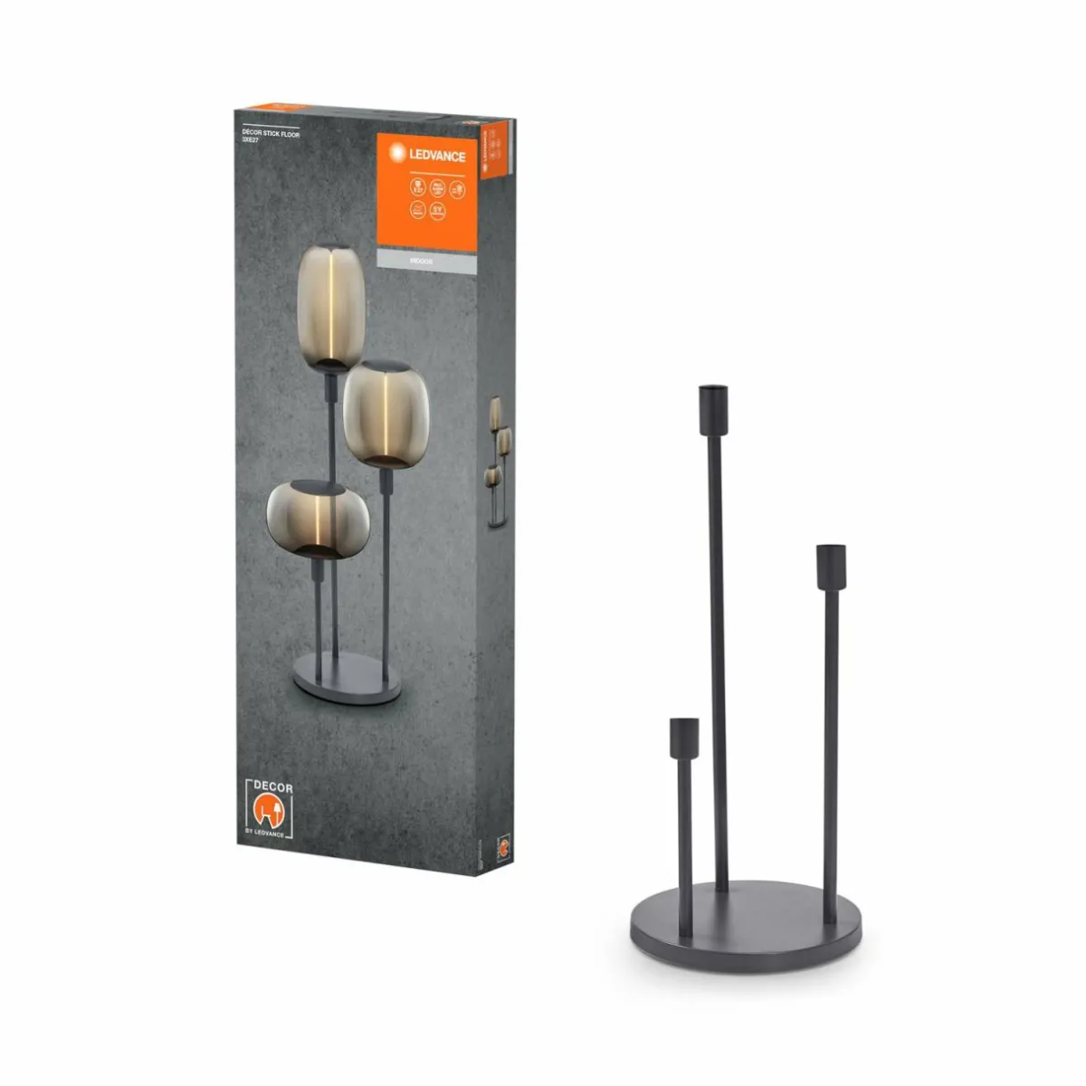 Cheap LEDVANCE Lampe sur pied Decor Stick à 3 lampes. Hauteur 78cm, gris foncé