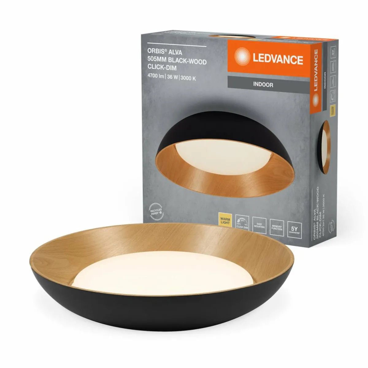 ledvance_plafonnier_led_orbis_alva_noir_mtal_1.webp Store LEDVANCE Plafonnier LED Orbis Alva, noir, métal