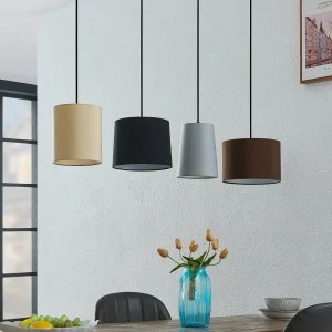 Outlet Lindby Amilia suspension, abat-jour tissu 4 lampes