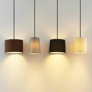 Outlet Lindby Amilia suspension, abat-jour tissu 4 lampes