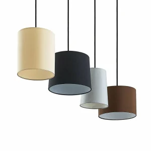Outlet Lindby Amilia suspension, abat-jour tissu 4 lampes