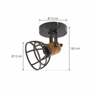 Hot Lindby Arinthea spot pour plafond, à 1 lampe, noir, acier, E14
