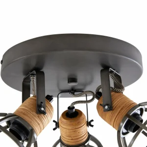 Store Lindby Arinthea spot pour plafond, 3 lampes, noir, acier, E14