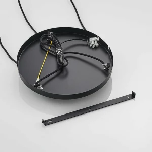 Sale Lindby Colten suspension, Ø 50 cm, 3 lampes, noir, or