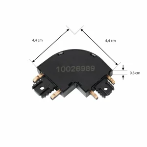 Cheap Lindby connecteur en L Lumaro, noir, 90°, arrondi, set de 2 pièces