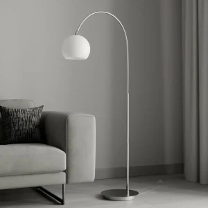Sale Lindby Cynthia lampadaire arqué, verre, nickel mat