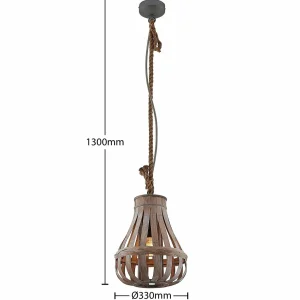 Store Lindby Haruno suspension en rotin, 33 cm